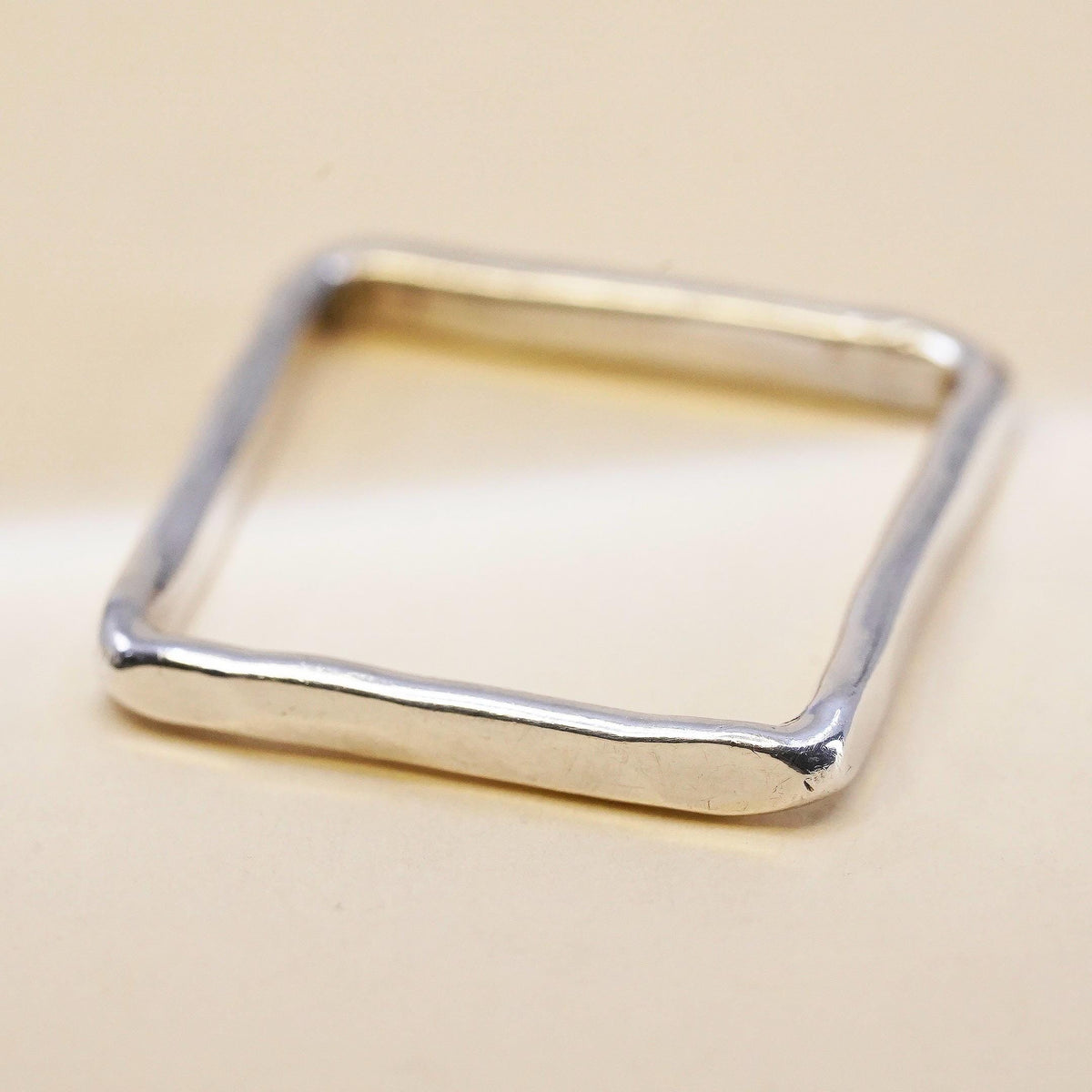 Size 6.5, vintage stackable Sterling silver ring, textured 925 square band