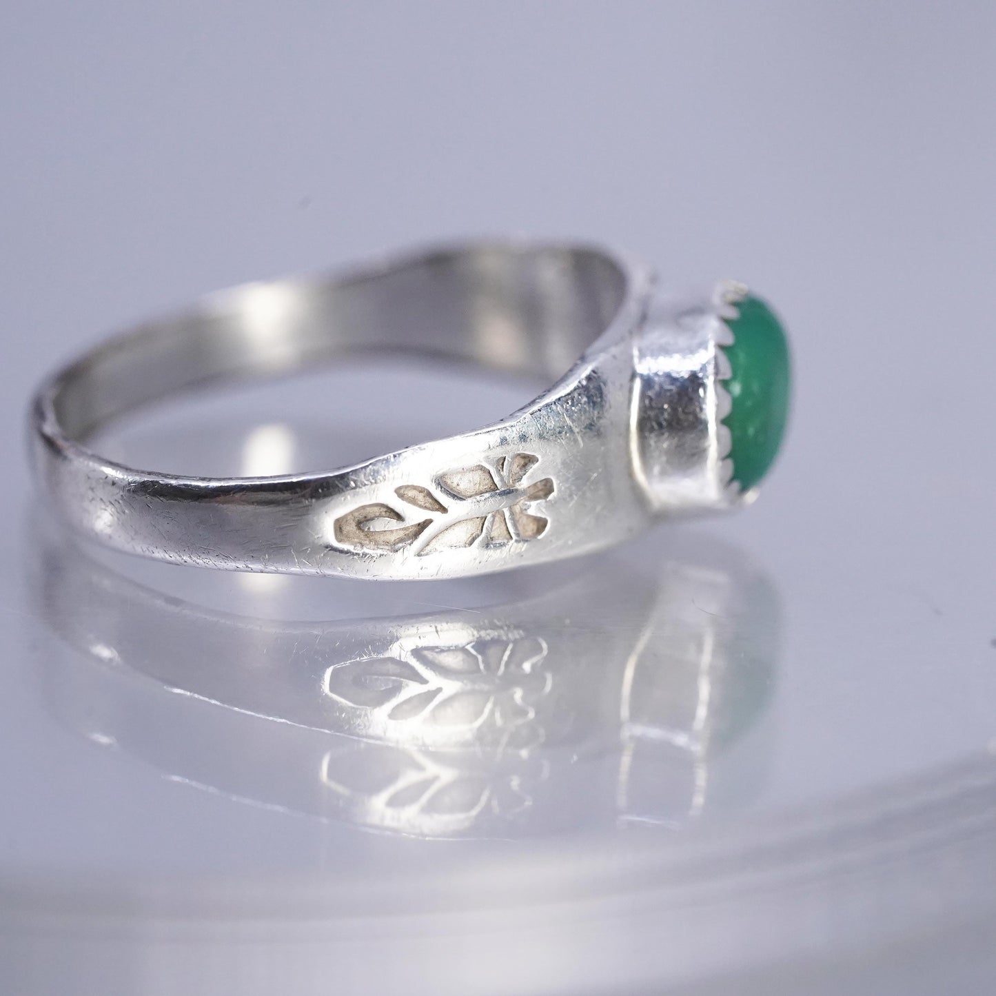 Size 8.25, Native American Edison & Laurenda Sterling 925 silver ring turquoise