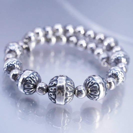 5.5”, Carolyn Pollack Relios Sterling Silver 925 Desert Pearl bead Bracelet