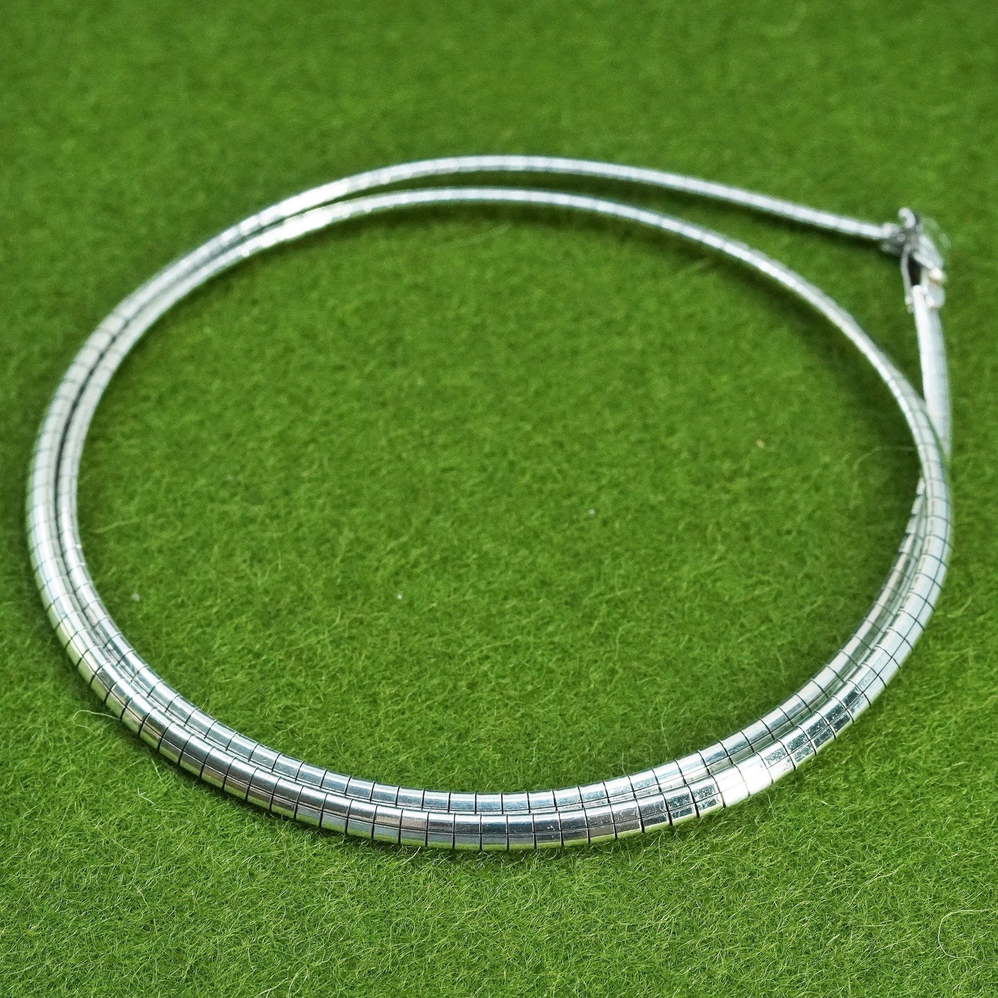 18” 3mm, Vtg Italy 925 Sterling Silver omega chain necklace