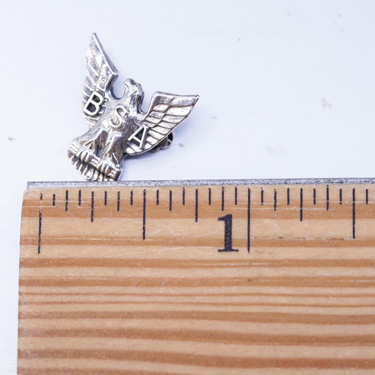 Vintage Sterling 925 silver BSA eagle brooch pin, stamped Sterling
