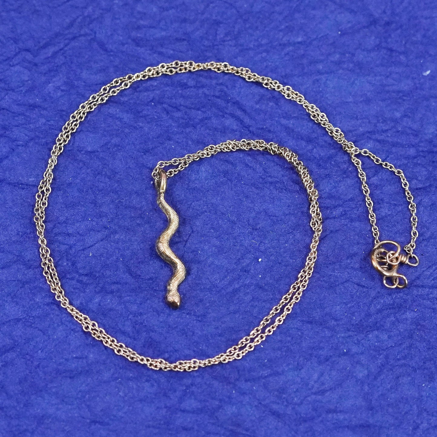 16”, vermeil gold over Sterling silver necklace, 925 circle chain lightening pendant