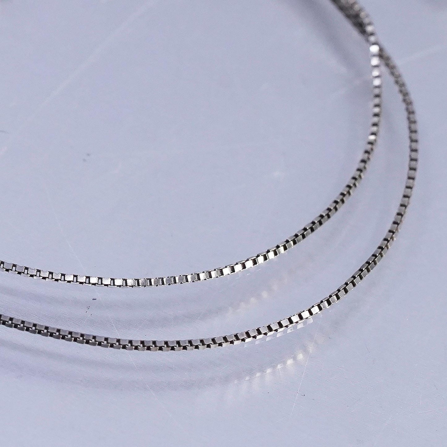 25" 1mm, Vintage sterling silver box chain, 925 silver necklace