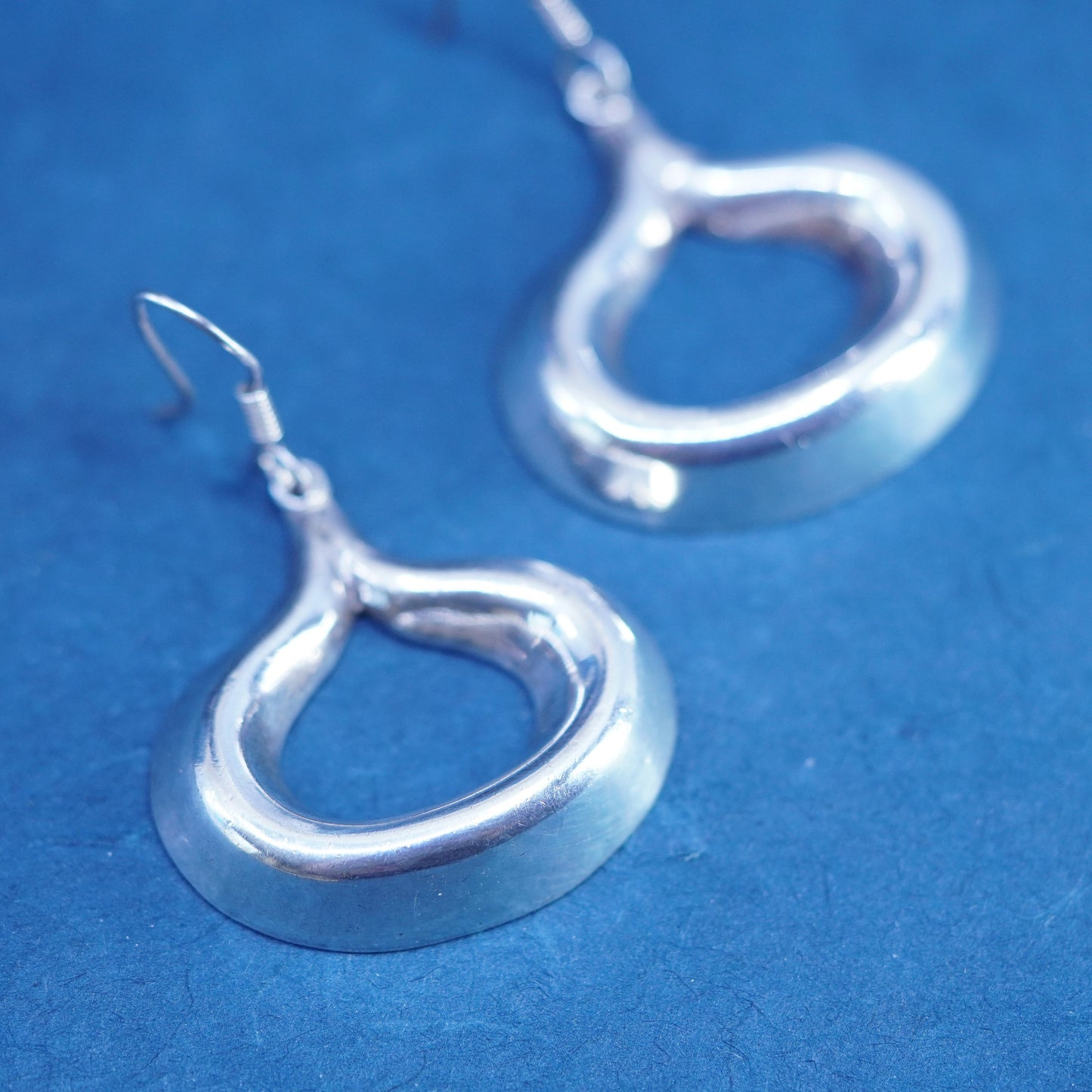 vintage Mexico Sterling silver handmade earrings, 925 teardrop