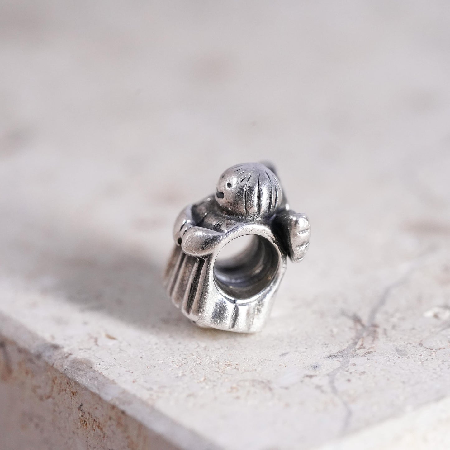 Vintage ALE sterling sterling silver handmade pendant, 925 angel bead charm