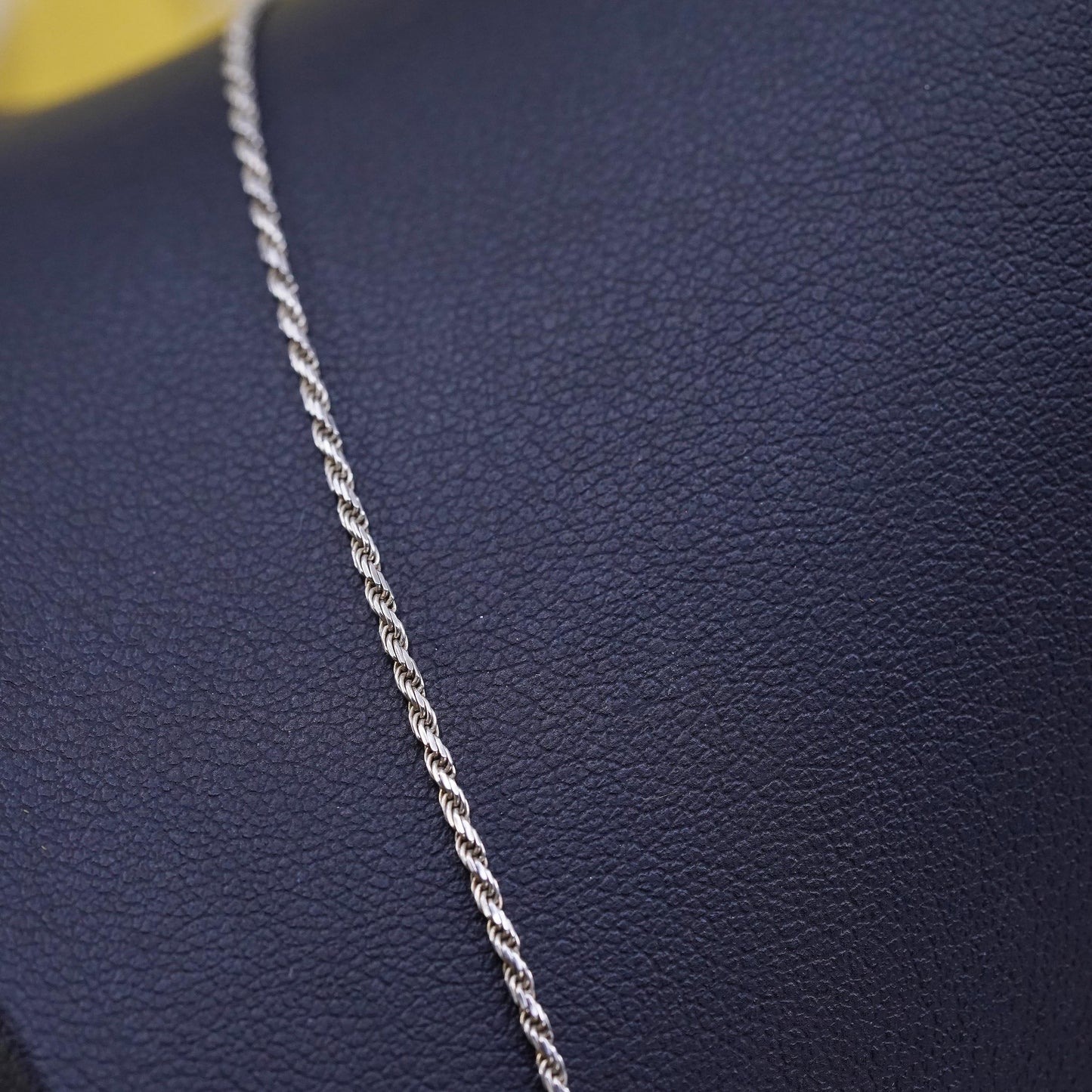 20" 1.6mm, vintage Sterling silver necklace, 925 Singapore rope chain
