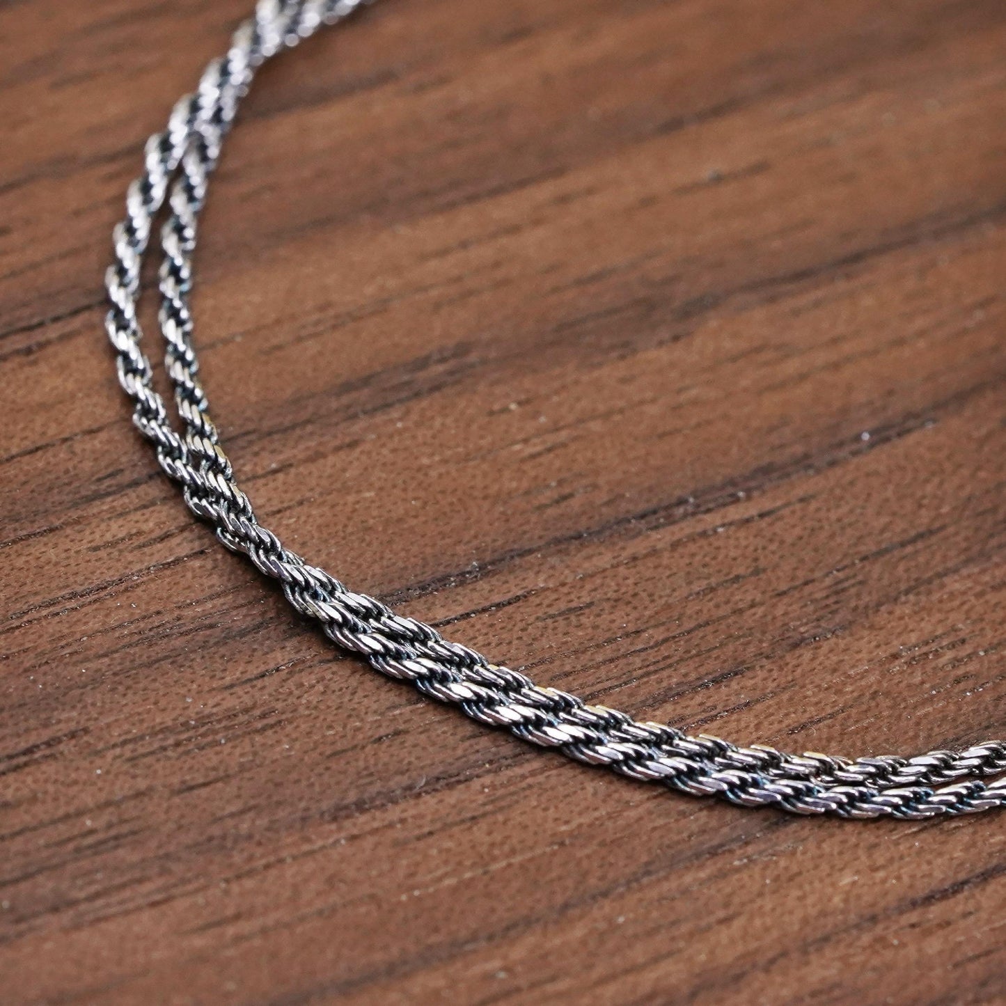 20" 1.6mm, vintage Sterling silver necklace, 925 French rope chain