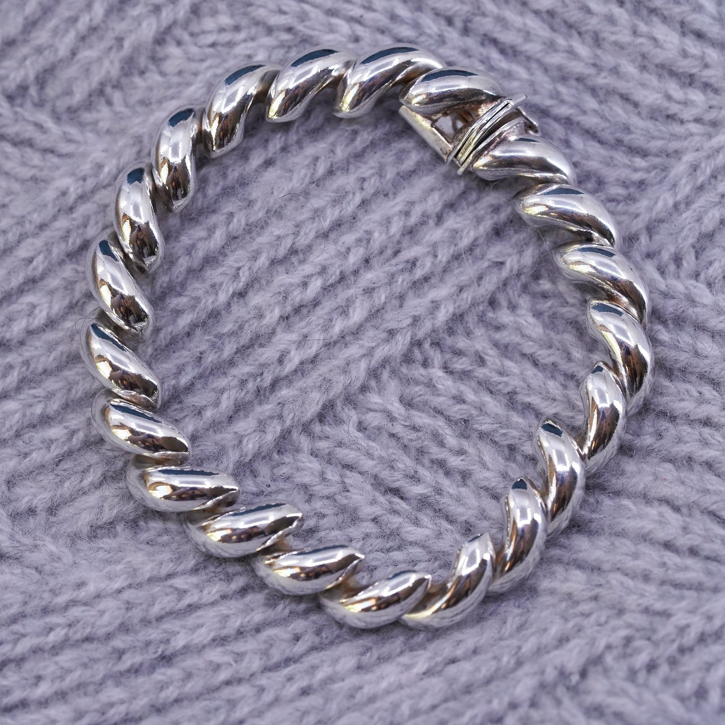 6.5", 11mm, vintage Sterling silver men's bracelet, 925 San Marco chain
