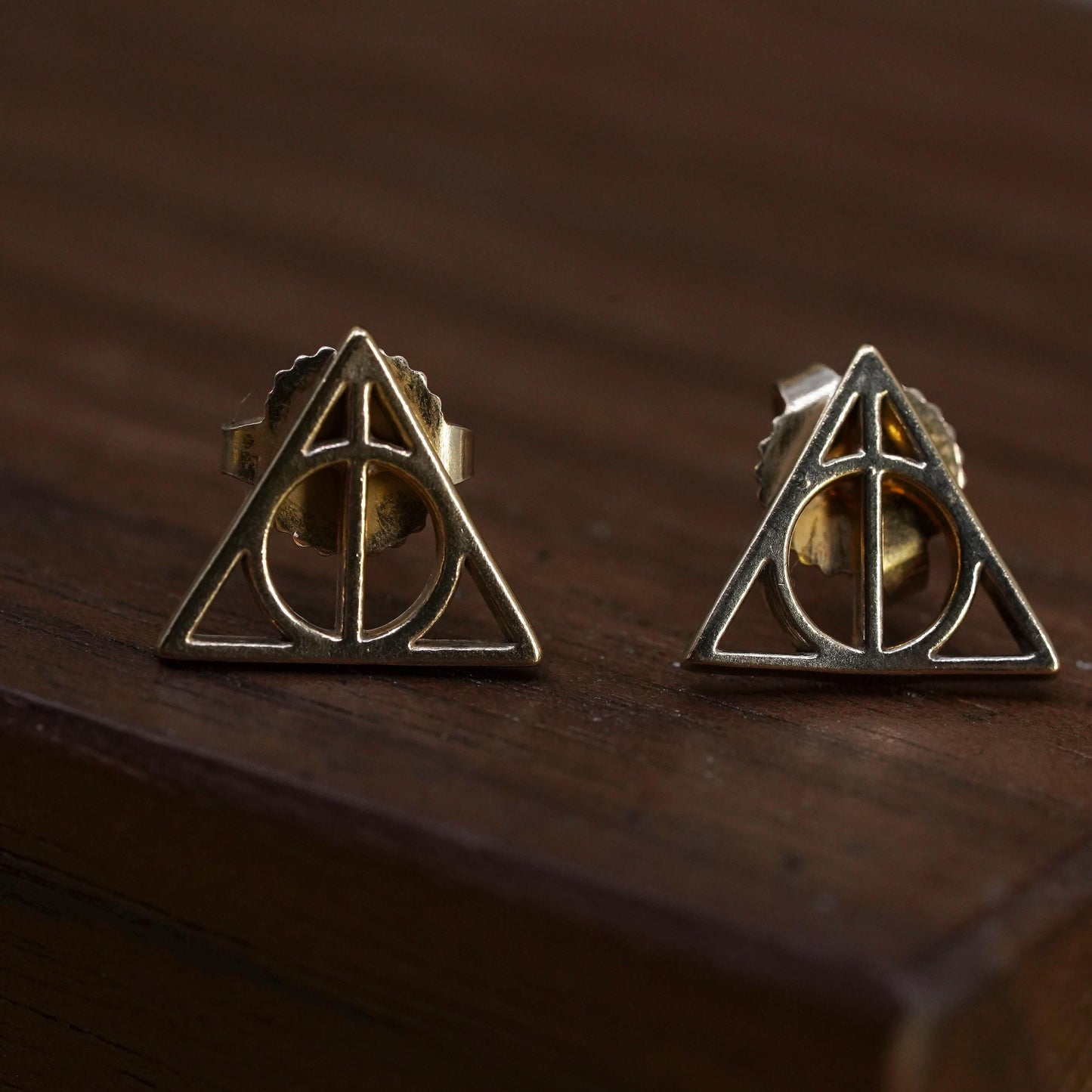 Vintage vermeil gold over Sterling silver shape studs, 925 earrings