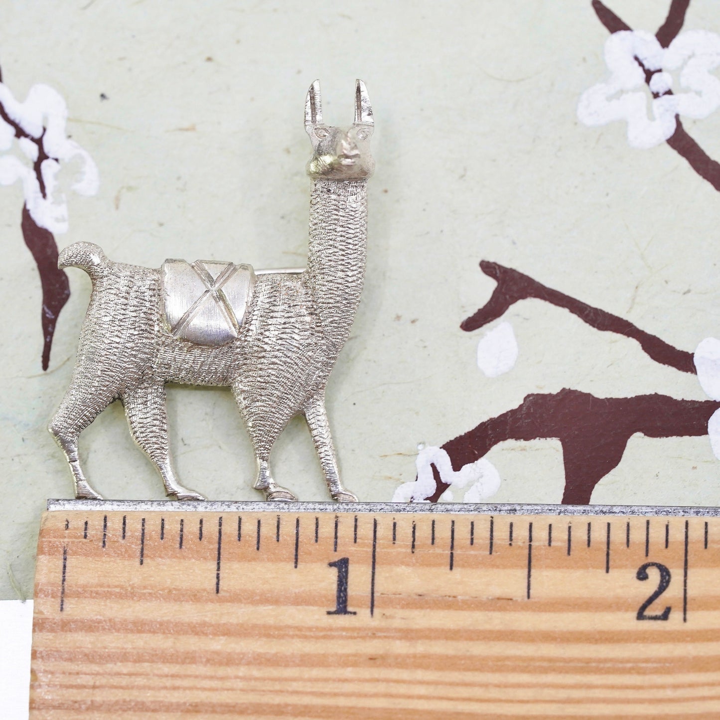 Vintage sterling 925 silver llama brooch, Southwestern handmade pin