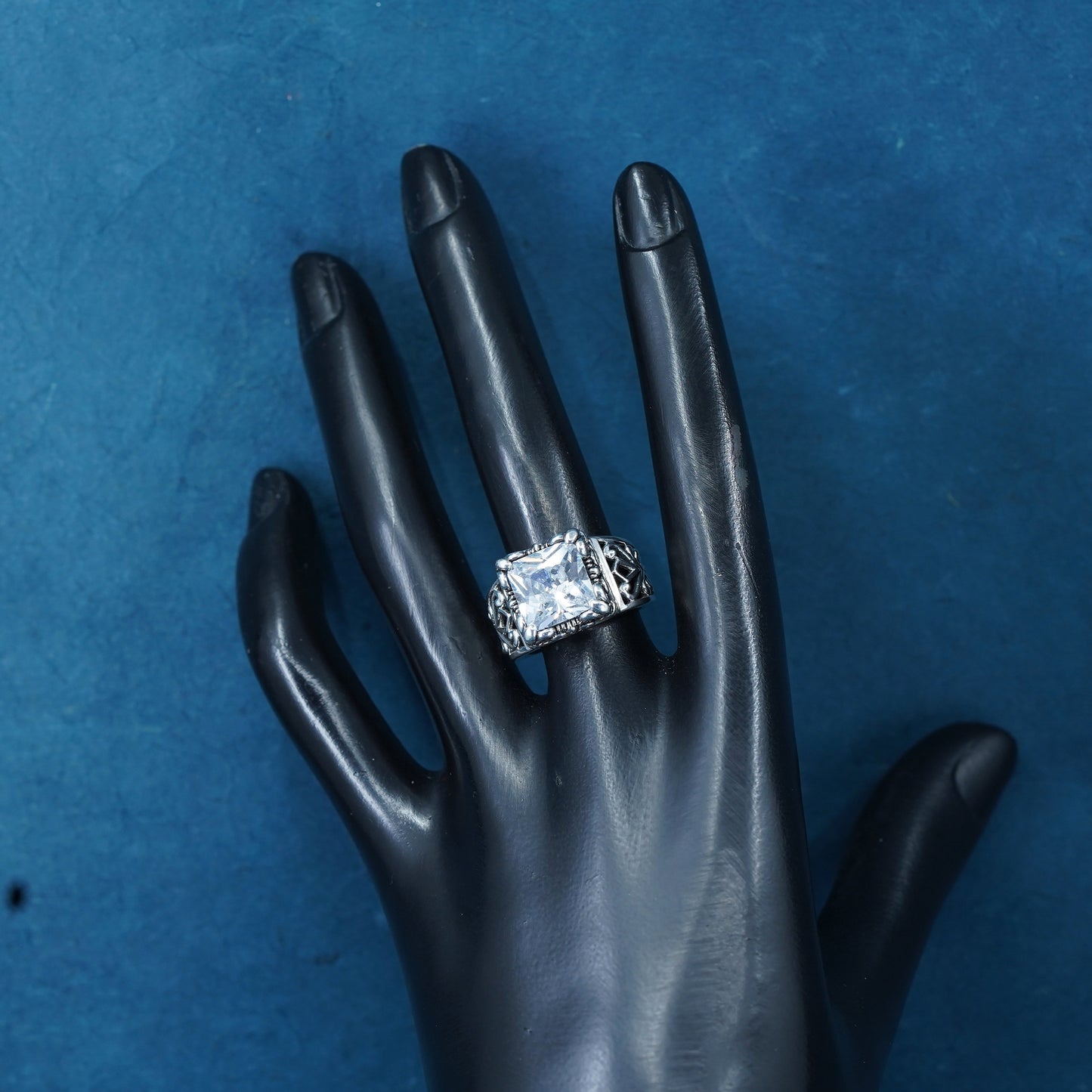 sz 7, Silpada Sterling 925 Silver Uptown Cubic Zirconia Filigree Ring R0981 CZ