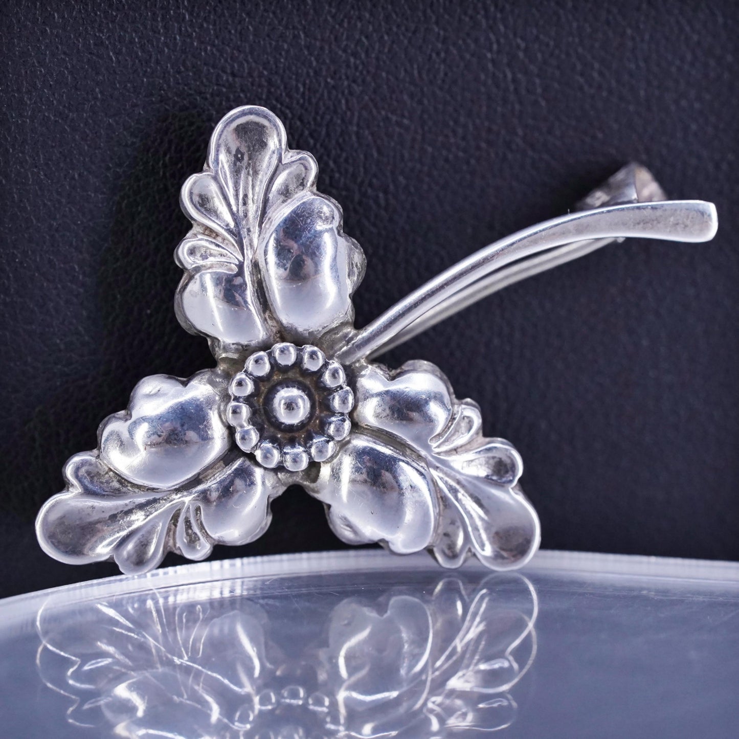 Mid Century HS Denmark Sterling Hermann Siersbol Silver 925 Modernist Brooch