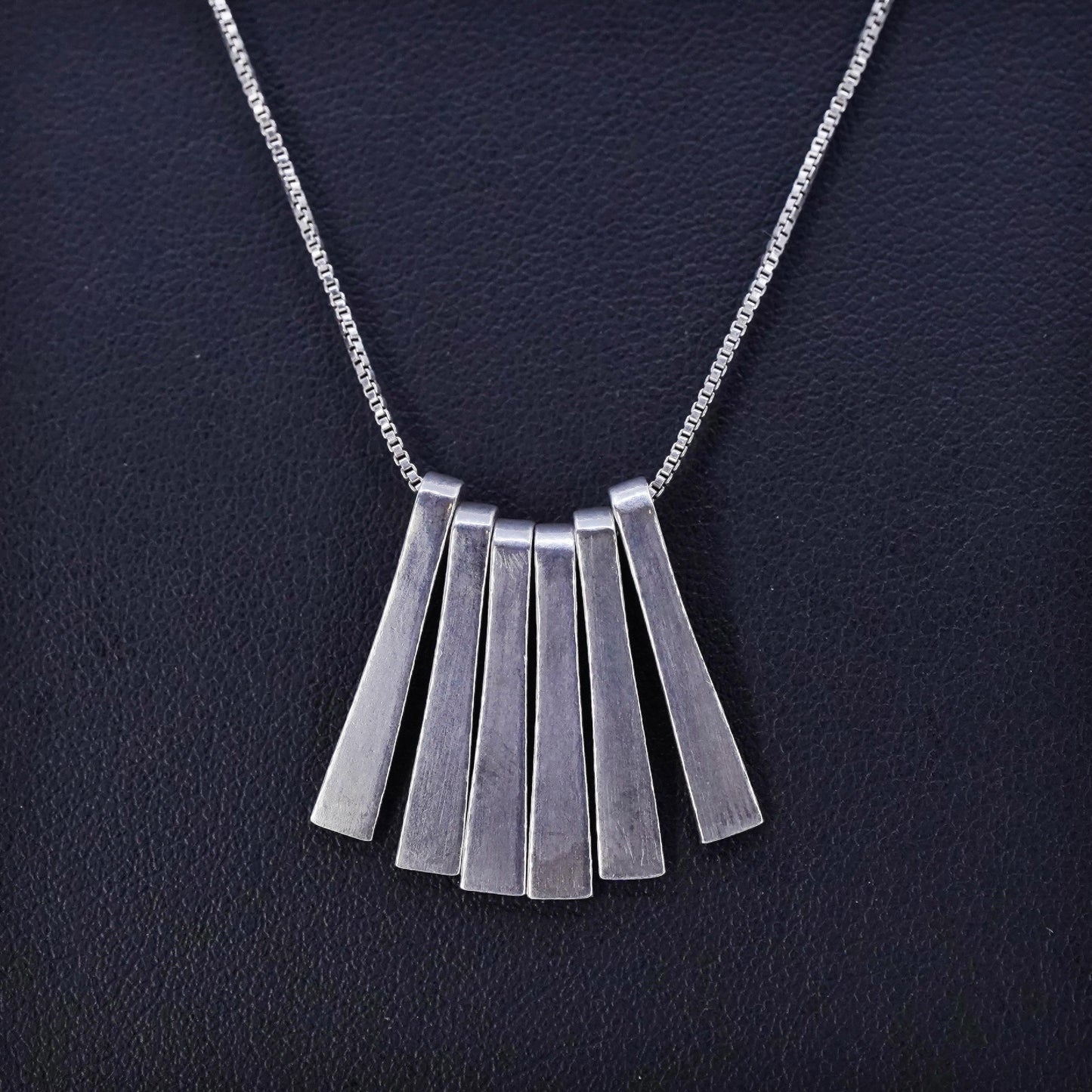 18”, Vintage Sterling 925 silver box chain necklace with name pendants