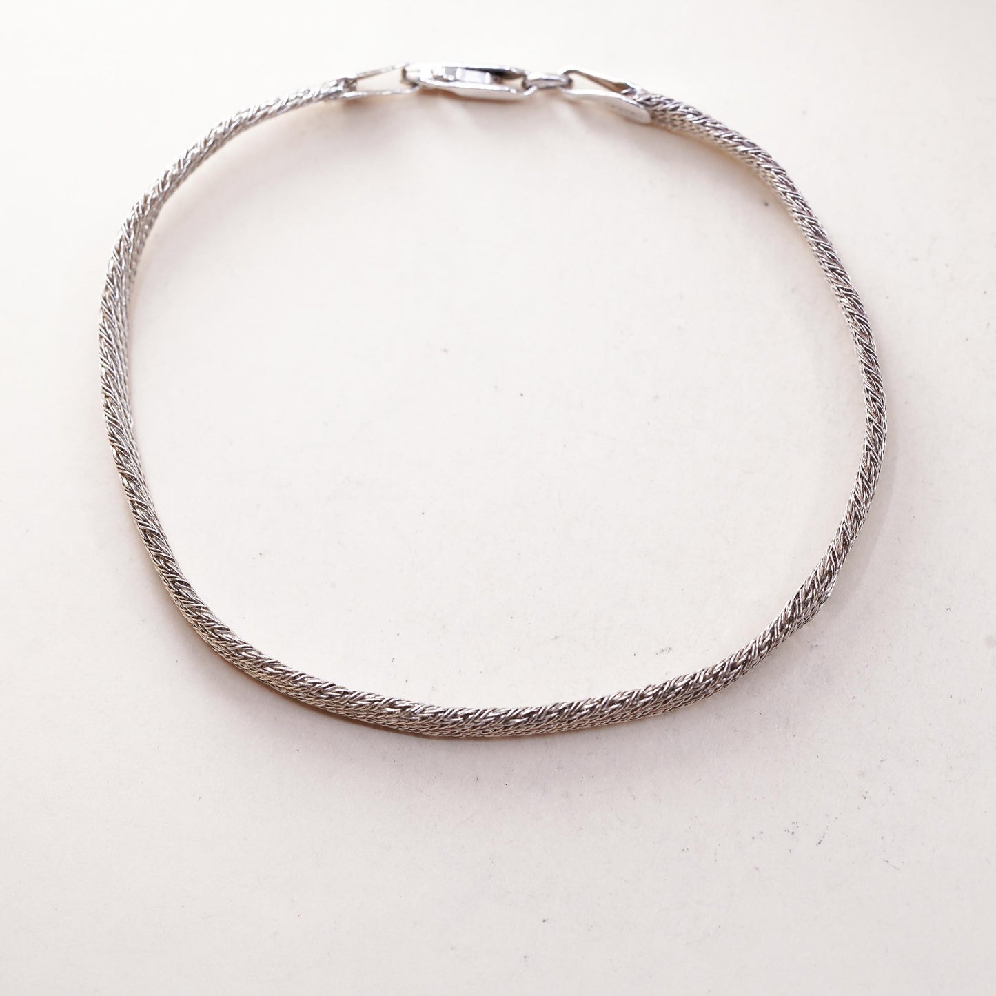 7.5” 6mm, Vintage sterling 925 silver mesh bracelet