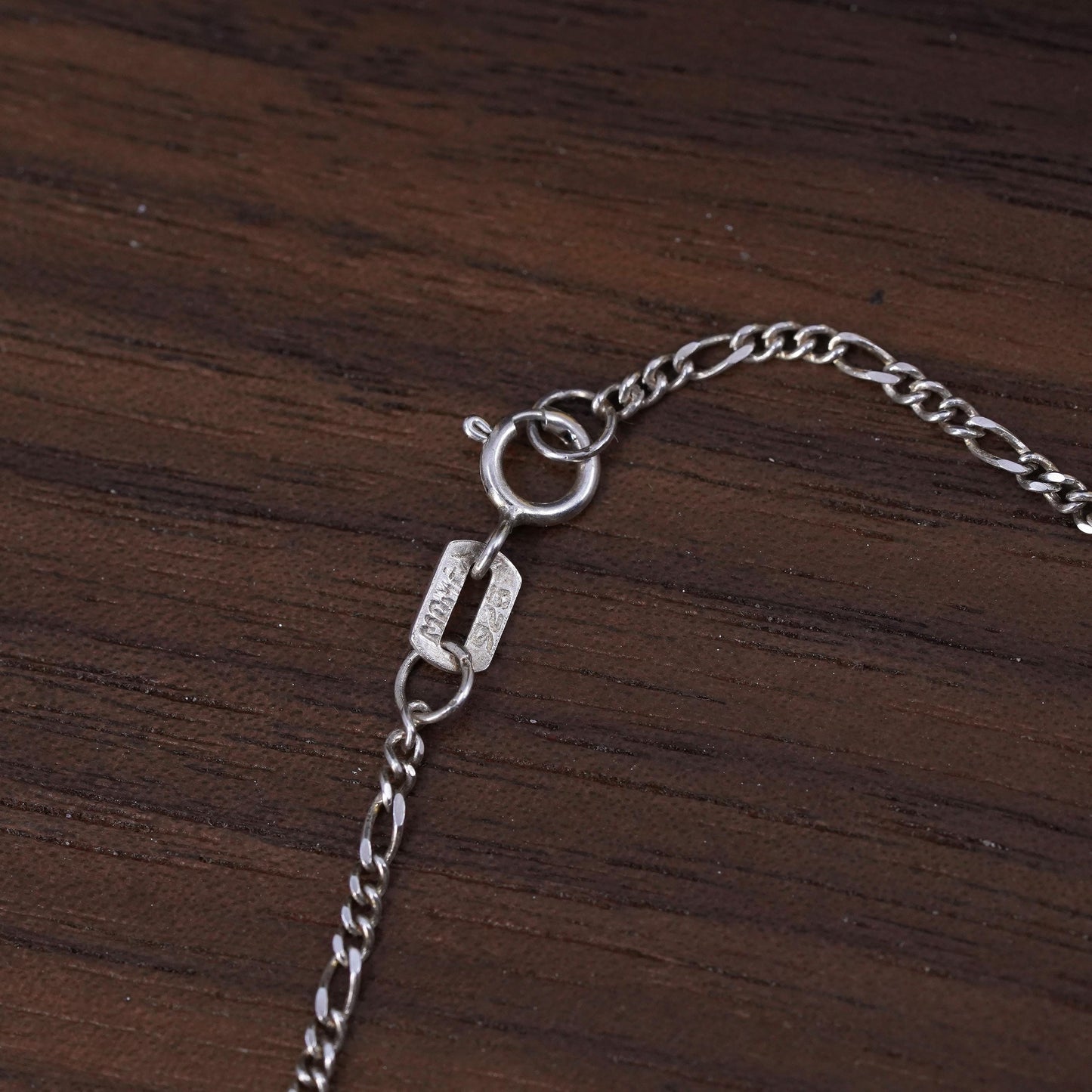 21” 2mm, vintage Sterling silver figaro chain, Italy 925 necklace