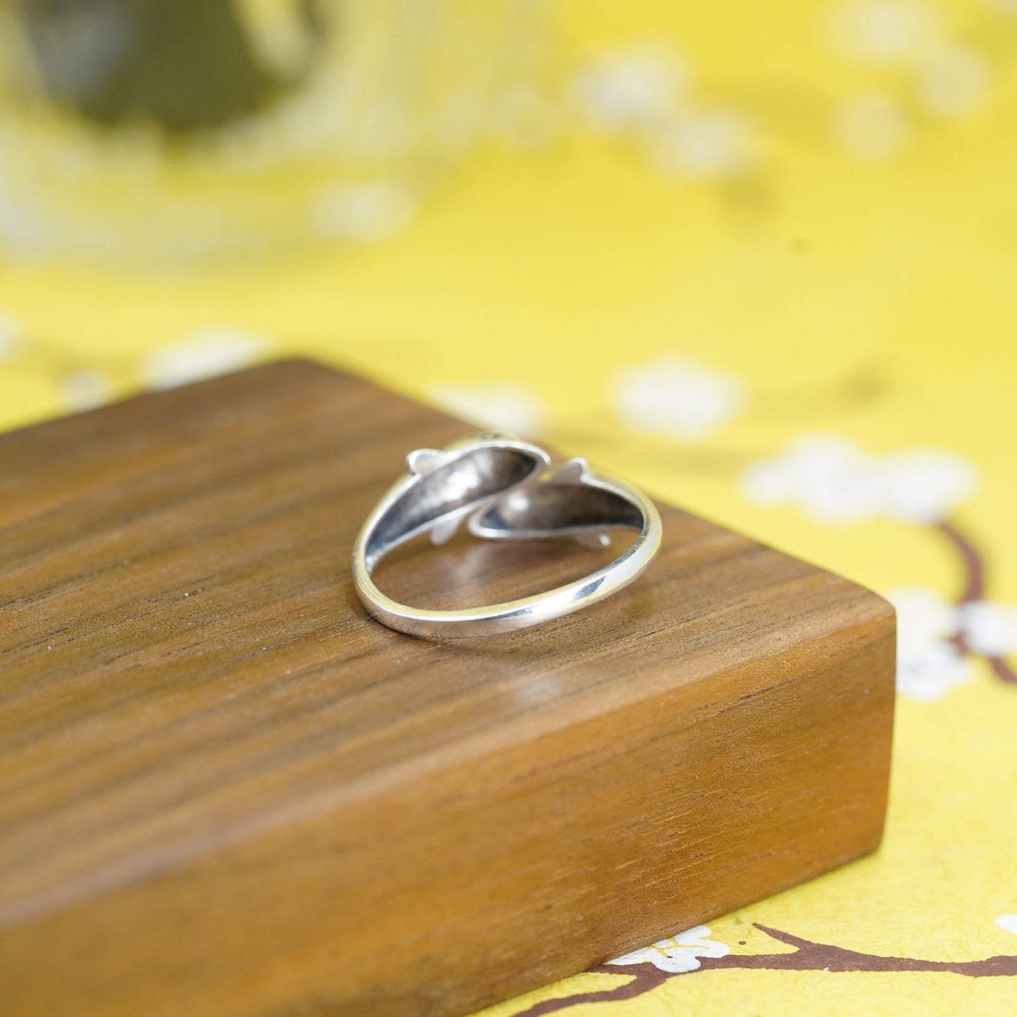 Size adjustable, Sterling silver handmade ring, 925 wrap lover dolphin band