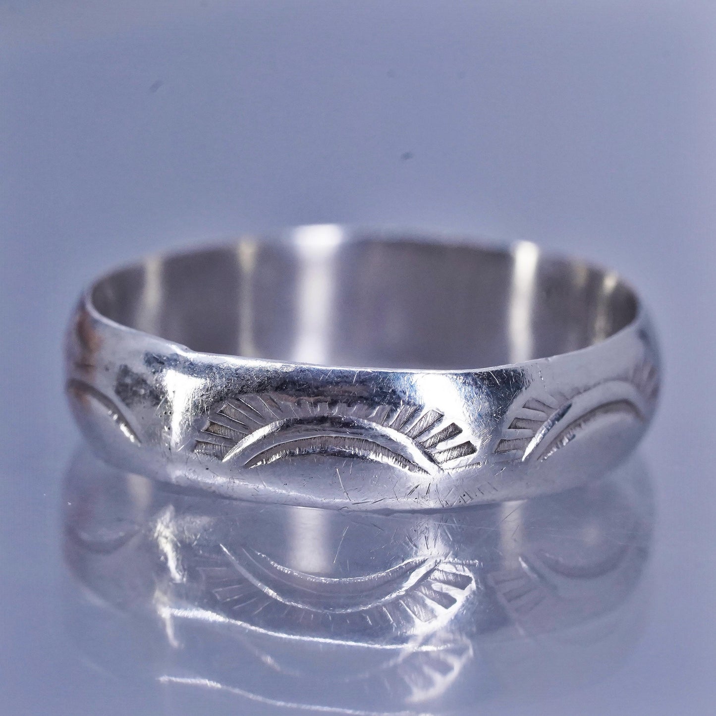 Size 6.5, southwestern Sterling 925 silver ring, woven braided textured band