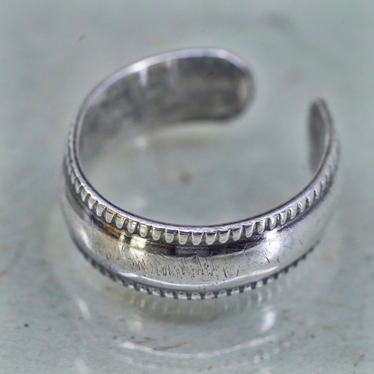 Size 2, vintage Sterling silver handmade pinky ring, 925 band