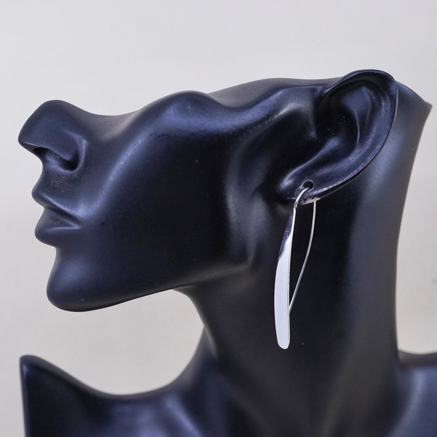 Vintage Sterling Silver Threader Earrings, Long Bar Drops, Modern Dangles