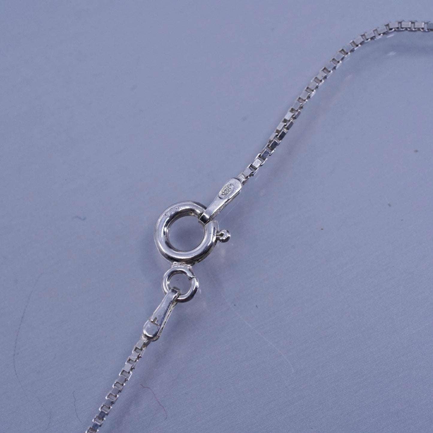 30” 1mm, vintage Italy Sterling 925 silver box chain necklace