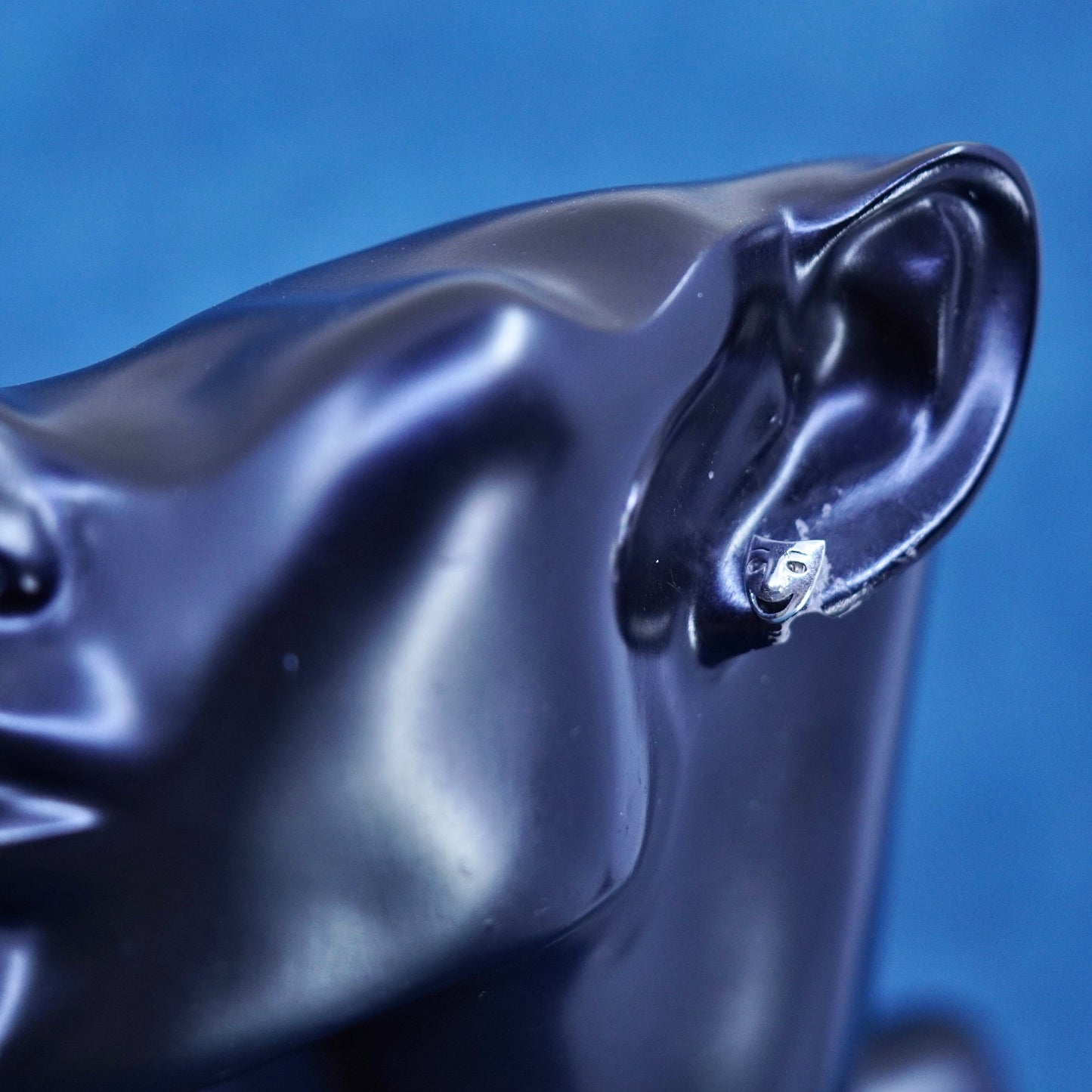 Vintage Sterling silver earrings, 925 happy sad face comedy studs