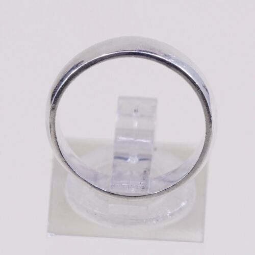 Sz 7.25, Vtg Sterling Silver Handmade Wedding Ring, Mexico 925 Band