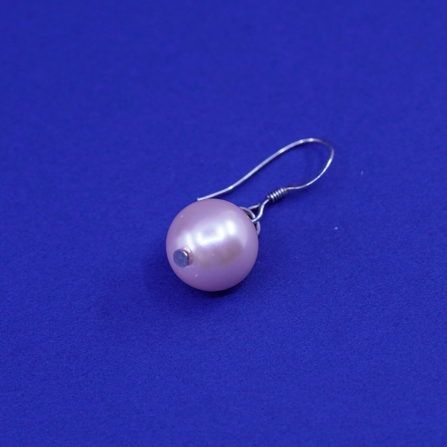 Vintage sterling silver handmade earrings, 925 hooks with pearl