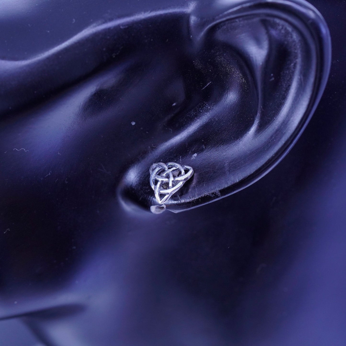 Vintage Sterling 925 silver handmade earrings, Irish Celtic knot studs