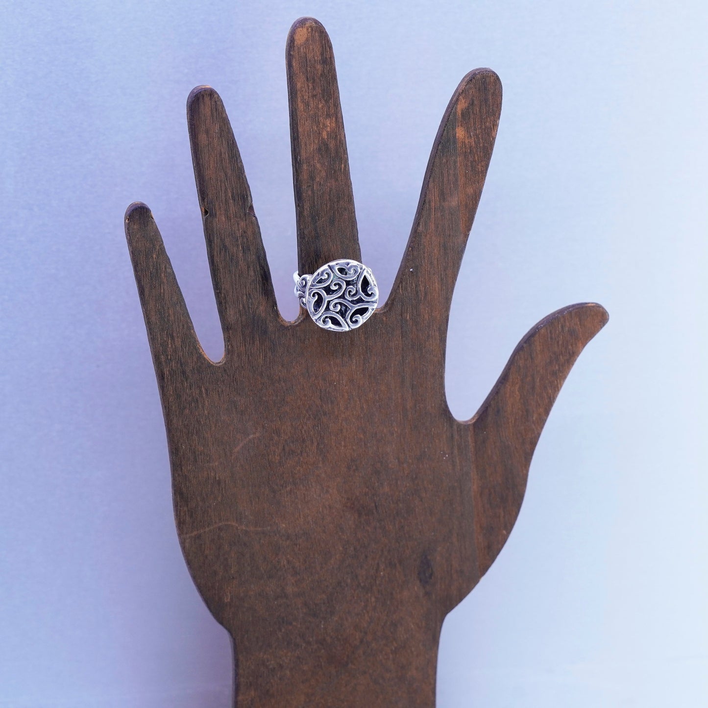 Size 7, Shablool Didae sterling silver ring, handmade filigree 925 band