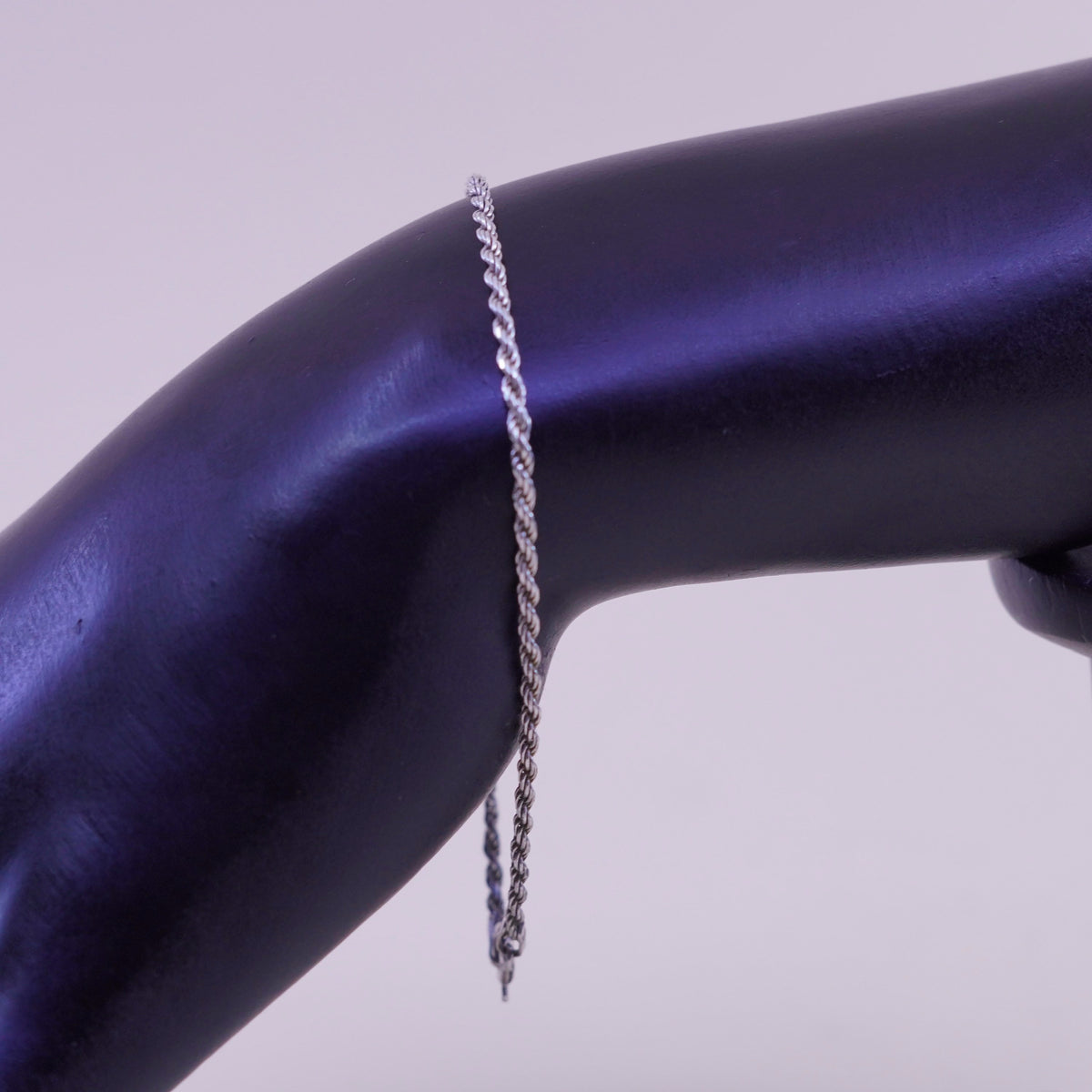 7.25”, 1.6mm, Vintage sterling silver bracelet, Italy made 925 rope chain