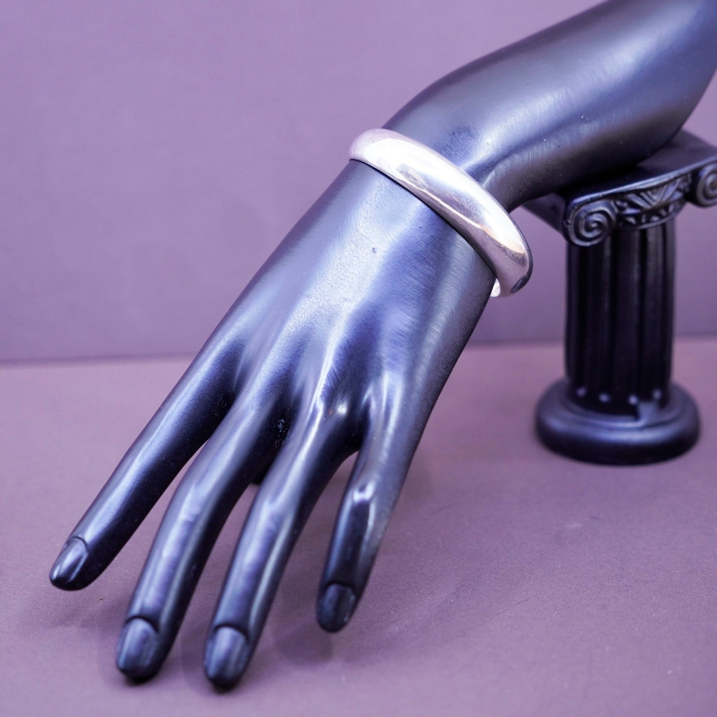 6.5”, Vintage Mexico Sterling silver handmade bracelet, 925 cuff