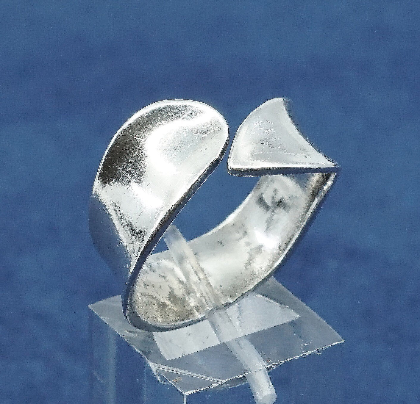 Size 10, vtg minimalist, simple Sterling 925 silver handmade ribbed ring