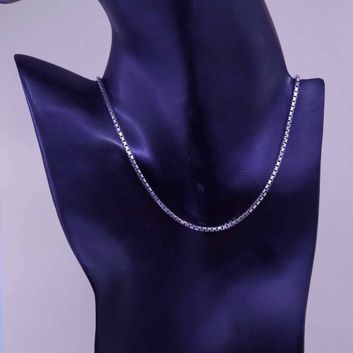 18”, 2mm, Vintage Canada sterling 925 silver box chain, necklace