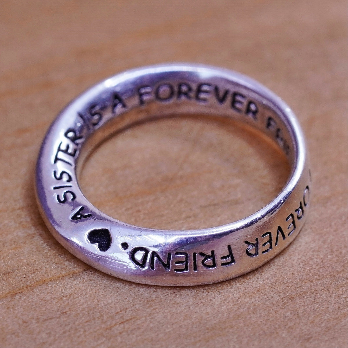 Sterling silver quote pendant, 925 circle embossed a sister is a forever friend