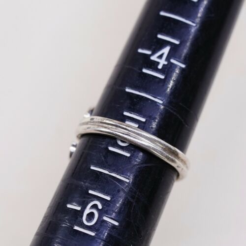 Sz 5, Vtg Sterling Silver Handmade Ring, 925 Silver Band W/ swirl, Silver Tested
