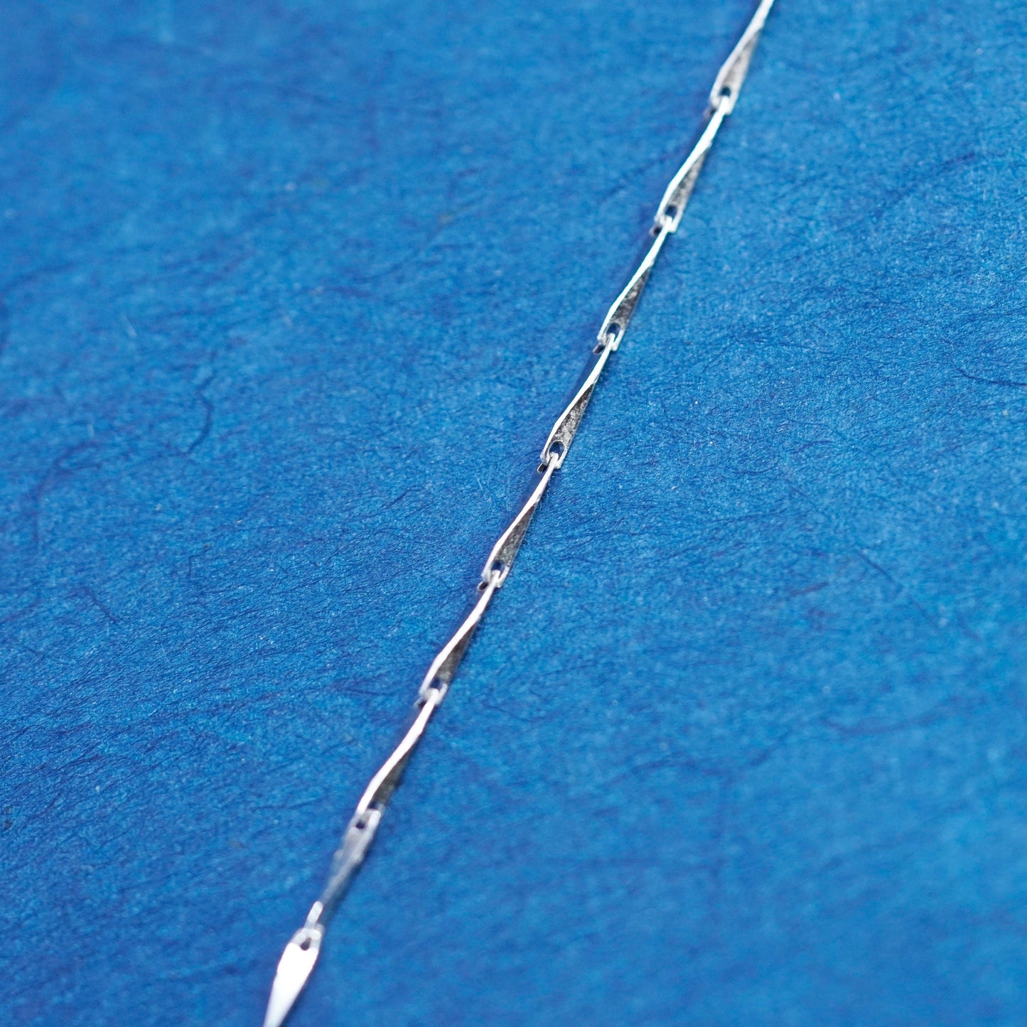 24”, 1mm, vintage Sterling silver handmade necklace, 925 bar chain