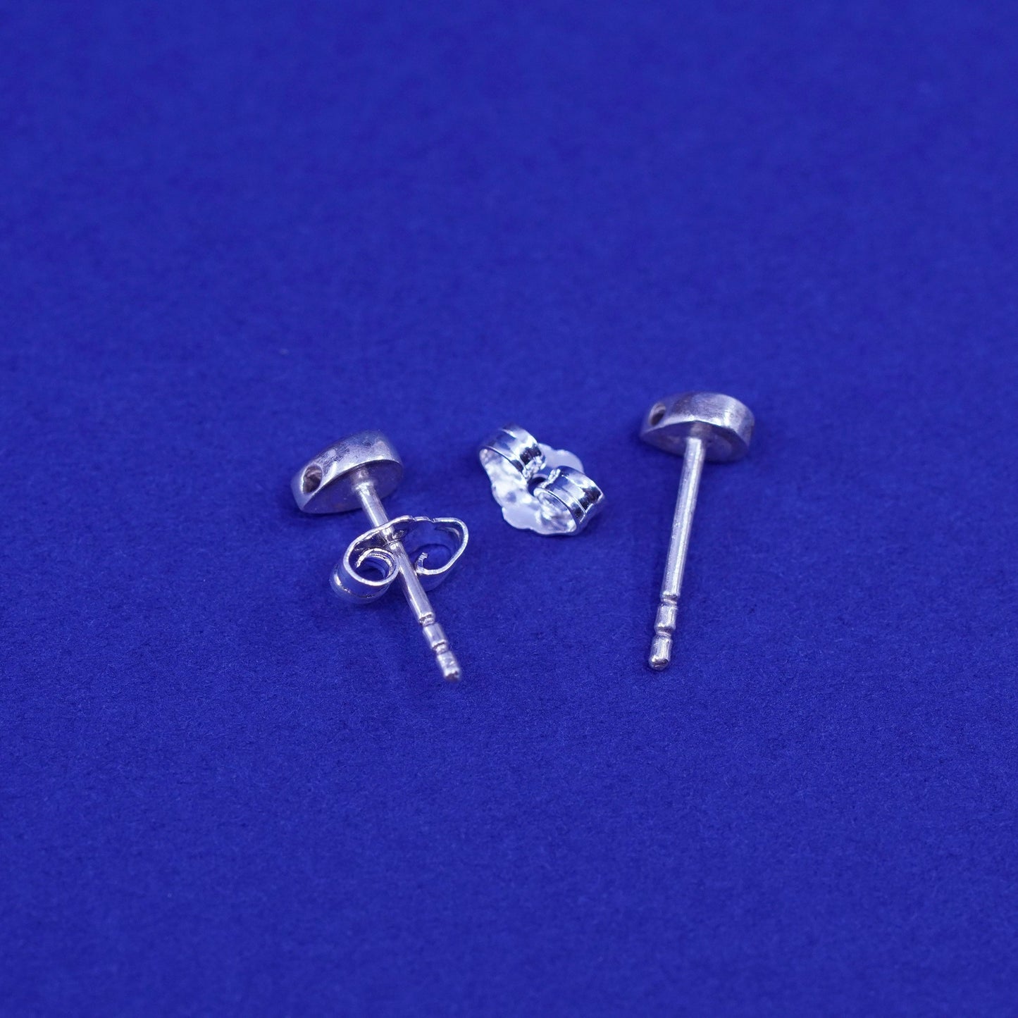 Vintage sterling silver handmade earrings, 925 teardrop studs
