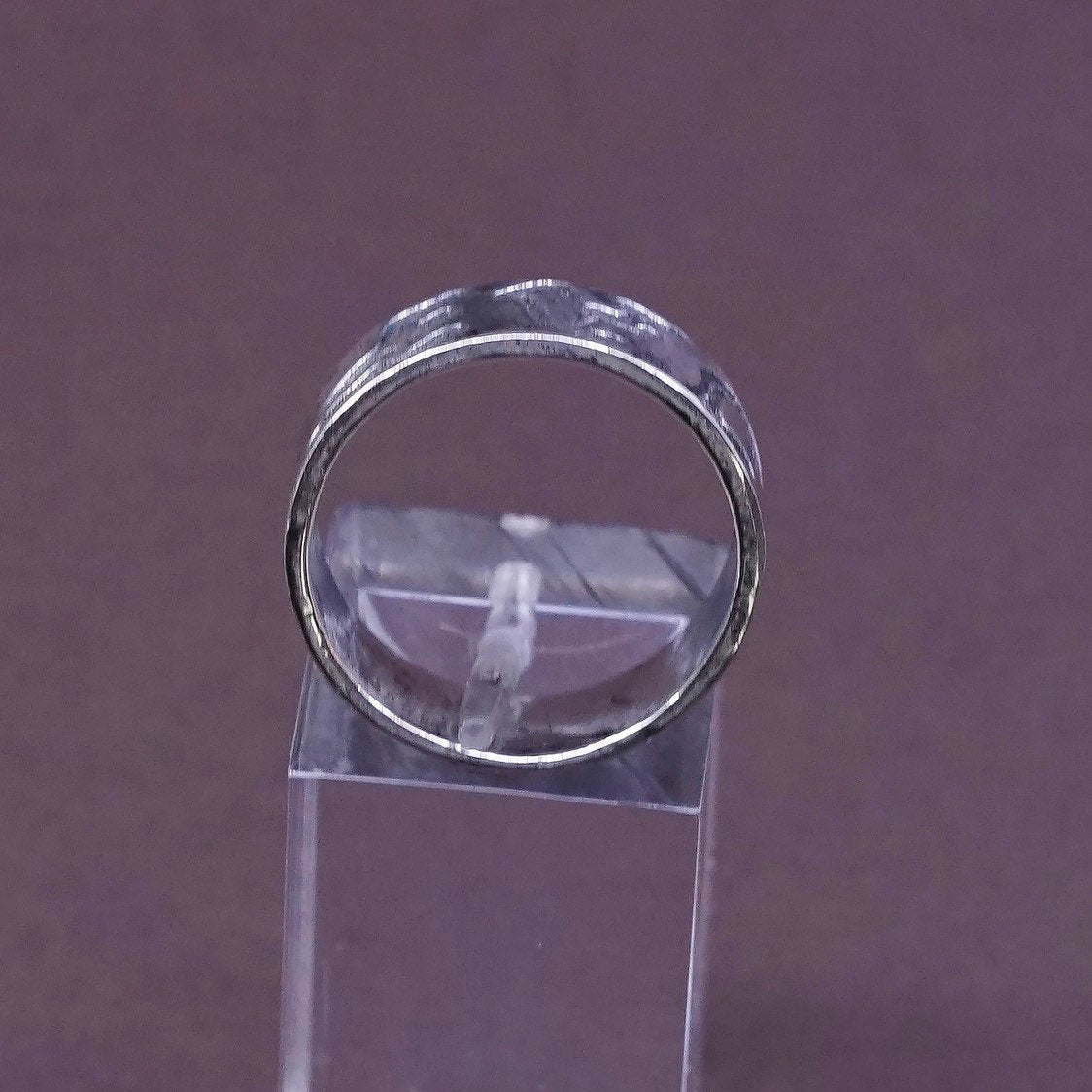 sz 8, vtg Sterling silver handmade ring, 925 wide band w/ “JAF”