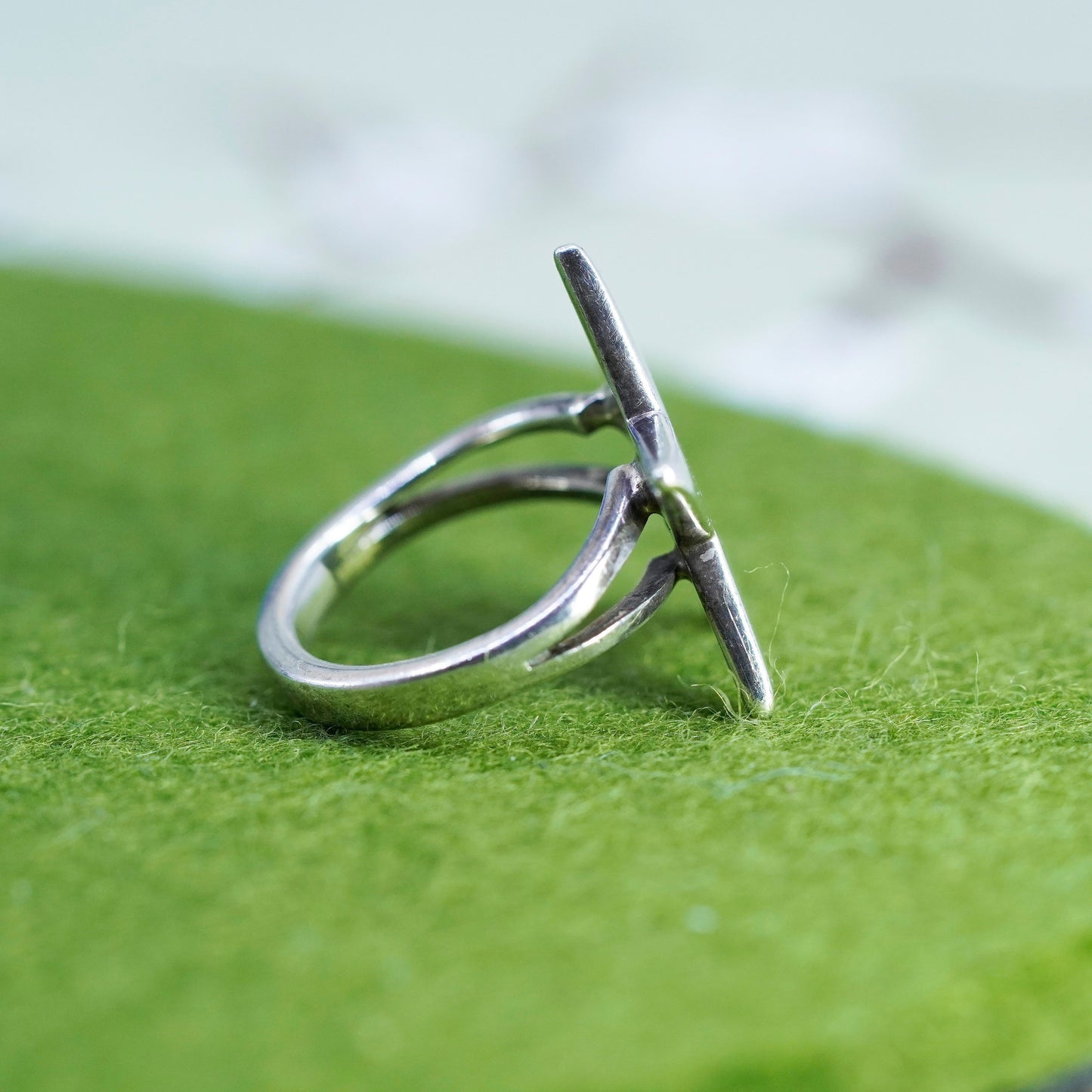 Size 5, vintage Sterling silver handmade ring, 925 star band