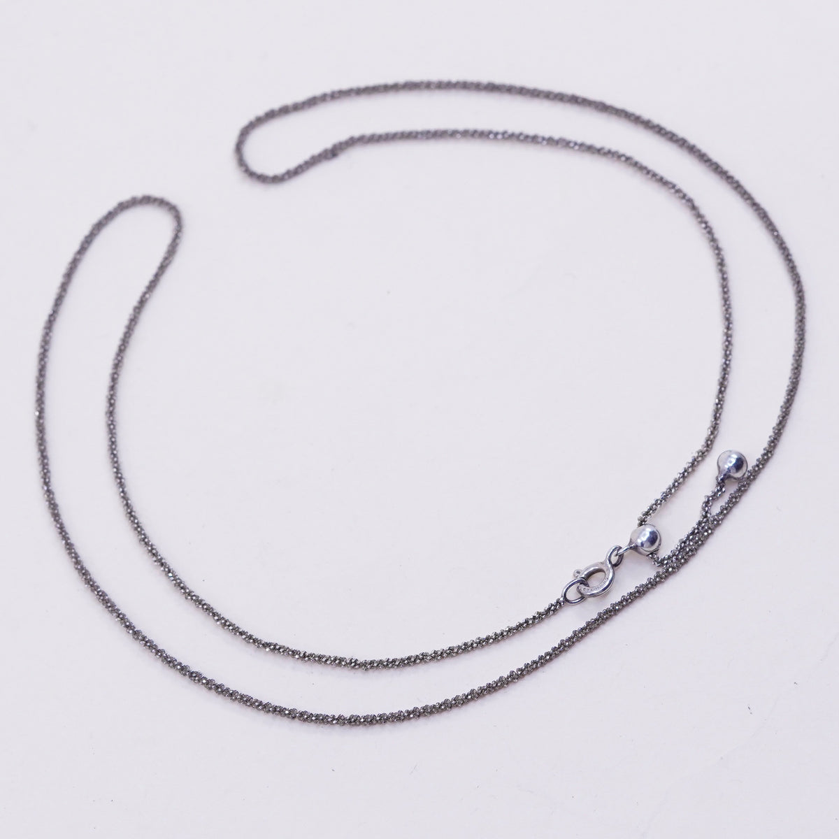 Size adjustable, 21”, CHAM sterling silver Italy 925 twisted chain, necklace