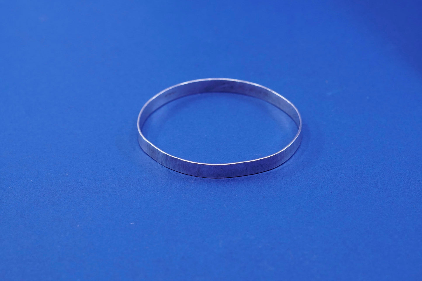 7.75”, vintage sterling silver handmade bracelet, 925 ribbed textured bangle