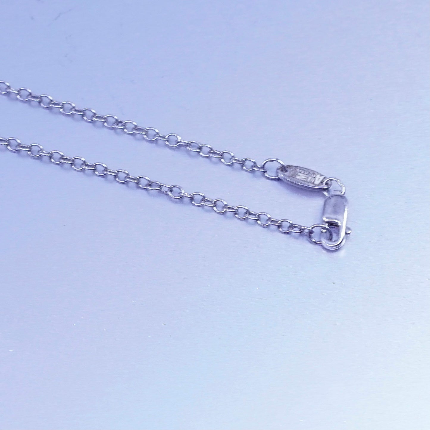 18” 1mm, vintage Italy Sterling 925 silver circle chain necklace