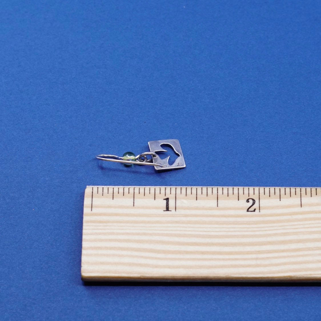 vtg DO sterling silver handmade earrings, 925 w/ square shaped tag N leaves