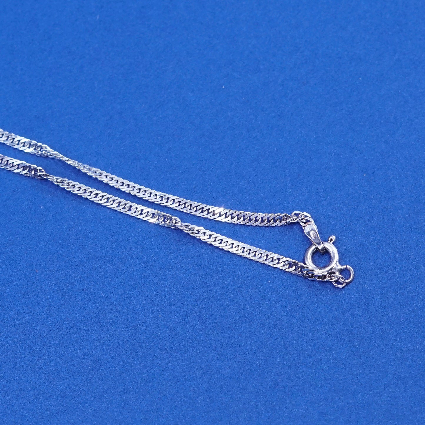24”, 2mm, Sterling silver handmade necklace, 925 twisted curb link chain