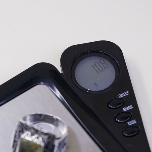 Sz 9, Vtg Sterling Silver Handmade Ring, 925 W/ Checker Cut Chalcedony Aqua