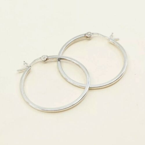 1.25”, Vtg Sterling Silver Hoops, Italy 925 silver, elegant earrings, Huggie