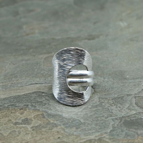 Size 9, Vtg Cii Sterling Silver Handmade Ring, 925 Silver Band W/ Filigree Whirl