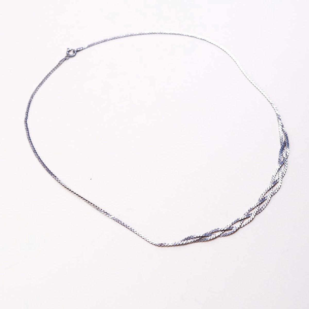 18", VTG Sterling silver handmade chain, 925 s-link woven necklace