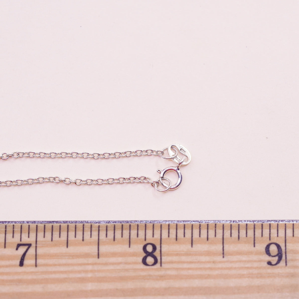 16”, vtg sterling silver handmade necklace, 925 circle chain heart key Pendant