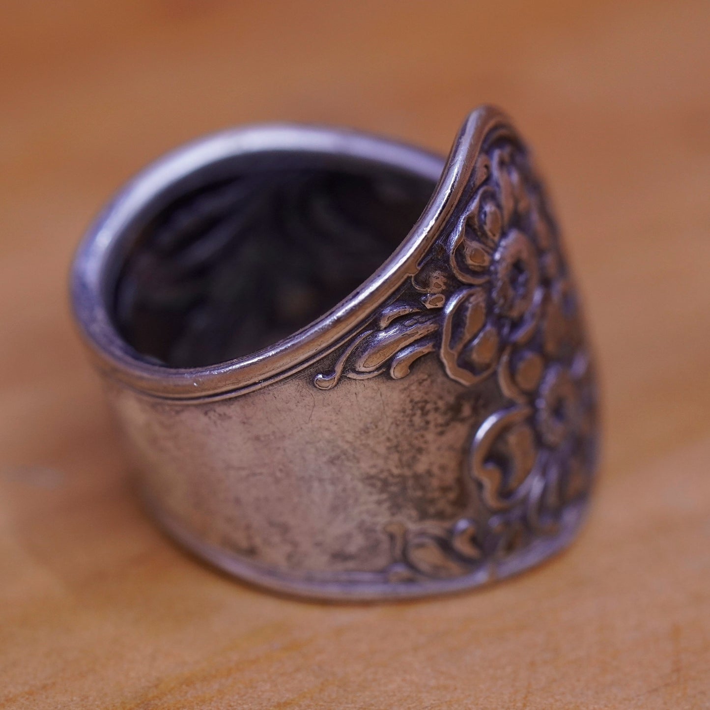 Size 4.75, vintage Sterling silver handmade band, 925 spoon ring